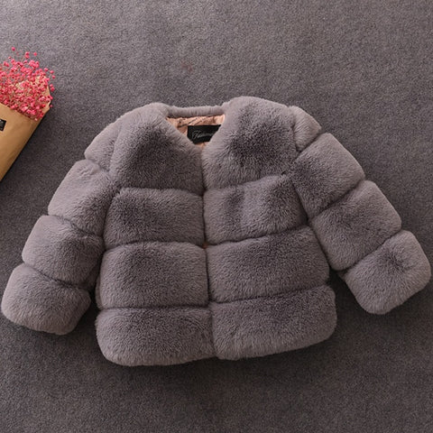 Baby Girls Faux Fur Coat Winter Jacket