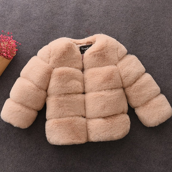 Baby Girls Faux Fur Coat Winter Jacket