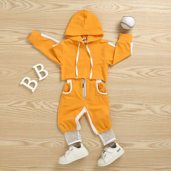 Sleeve Pullover Hood Tracksuit Outfit