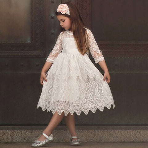 Lace And Ball Design Kids Princess Dress