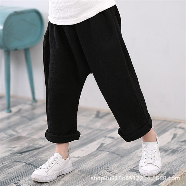 Linen Pleated Ankle-length Pants