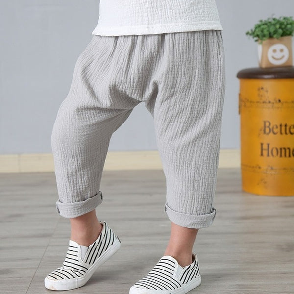 Linen Pleated Ankle-length Pants