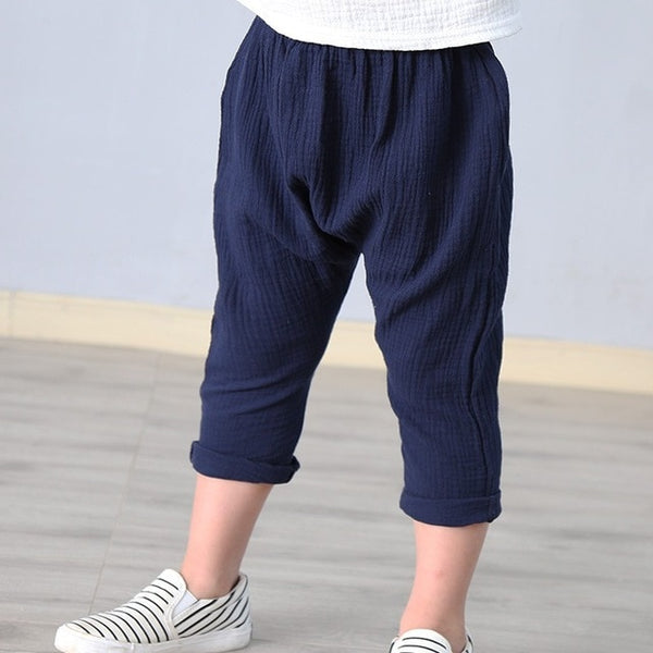 Linen Pleated Ankle-length Pants