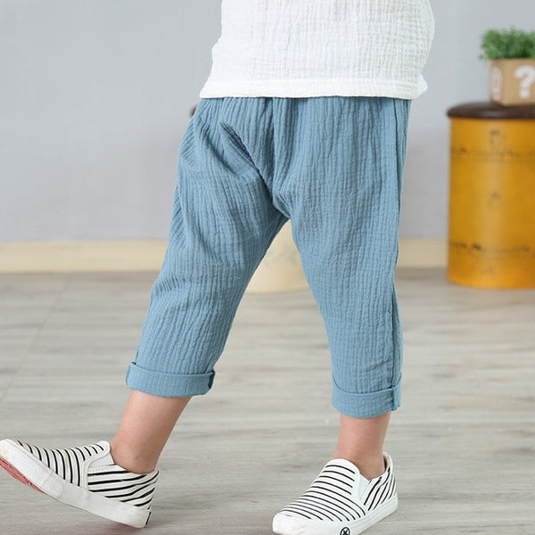 Linen Pleated Ankle-length Pants