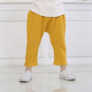 Solid Linen Pleated Trousers Pants