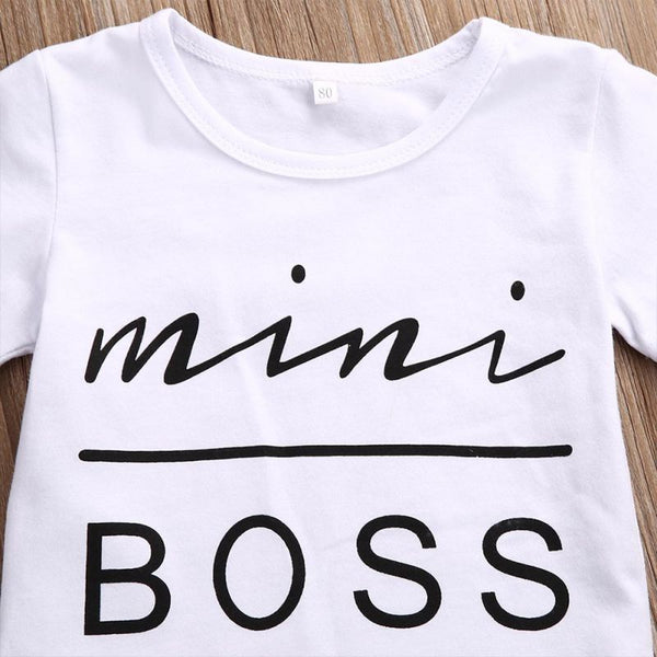 Mini Boss Graphic T-shirt and Skirt Set